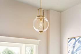 1050hbvbdi Hampton Bay Nelwyn 1-light Dimmable Vintage Brass Pendant With Clear Glass Globe Shade