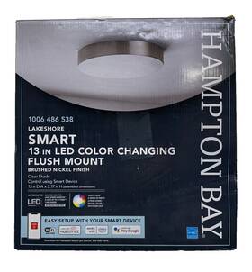 Hampton Bay 192968011553 13 Inch Br Nickel Color Changing And Adjustable Cct Integrated Led