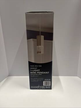 204878a Hampton Bay Hensley 1 Light Mini Pendant Satin Nickel Finish