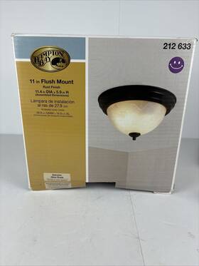 212633 Hampton Bay 2-light Rust Flush Mount