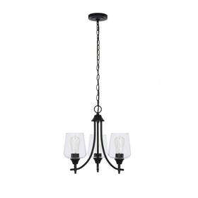 22610-000 Hampton Bay Pavlen 3-light 18 Inch Rustic Bronze Hanging Candlestick Chandelier With Clear