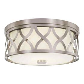 23986 Hampton Bay Montrose 14 Inch 3-light Brushed Nickel Flush Mount