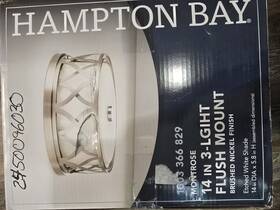 23987 Hampton Bay New- Montrose 14 Inch 3-light Bronze Flush Mount For Parts