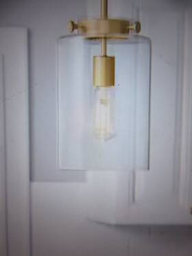 25227 Hampton Bay Mullins 6.75 In 1-light Honey Gold Mini Pendant Hanging Light