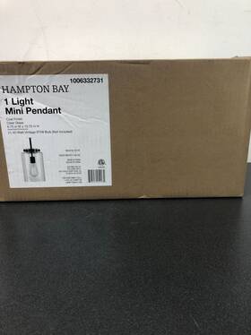 25228 Hampton Bay Mullins 6.75 Inch 1-light Coal Mini Pendant - Kitchen Lighting