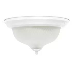 385740 Hampton Bay 11 Inch 2-light White Flush Mount With Frosted Swirl Glass Shade