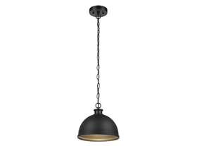 60953 Hampton Bay Talullah 1-light Matte Black Pendant Lighting With Gold Interior