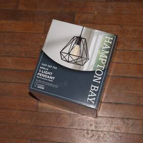 67000094 Hampton Bay Brielle 1-light Shaded Pendant Light 60w With Cage Shade Matte Black