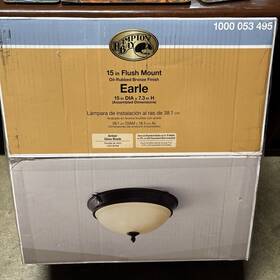 Hampton Bay 694753090366 Ceiling Flushmount Light 15 Oil-rubbed Bronze - Earle Nib