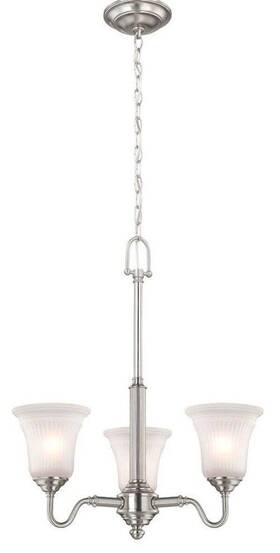721-805 Hampton Bay Creekford 3 Light Brushed Nickel Chandelier Pendant