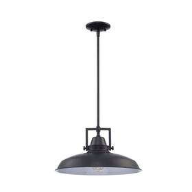 Hampton Bay 736916704908 Wilhelm 16 Inch 1-light Black Pendant