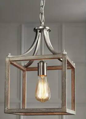 7947hbbndi Hampton Bay Boswell Quarter 1-light Brushed Nickel Mini-pendant Weathered Wood
