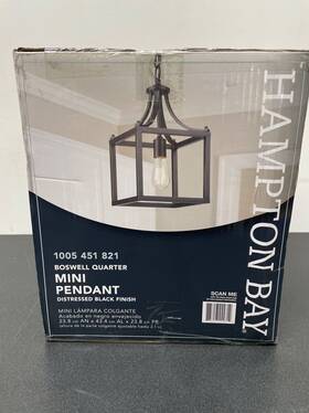 7947hbdbdi Hampton Bay Boswell 9-1/2 Inch 1-light Mini-pendant Kitchen Light In Distressed B