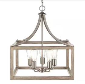 7949hbbndi Hampton Bay Boswell Quarter 20 Inch 5-light Brushed Nickel Pendant
