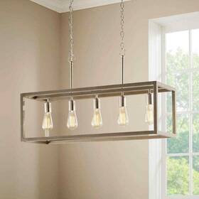 7965hbbndi Hampton Bay Boswell Quarter 34 Inch 5-light Brushed Nickel Farmhouse Chandelier