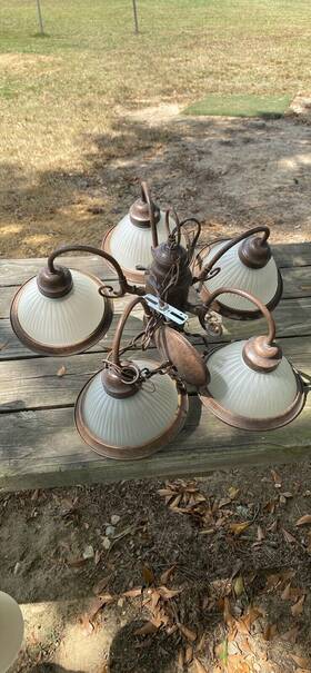Hampton Bay 850005441168 Halophane 5-light Oil Rubbed Bronze Chandelier Free Shipping