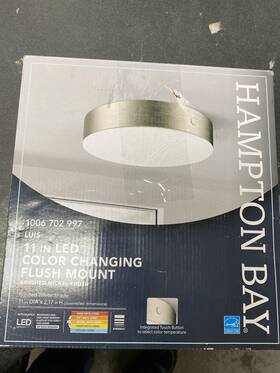 Cad1adrtzgd25 Hampton Bay Luis 11 Inch Brush Nickel Led Flush Mount