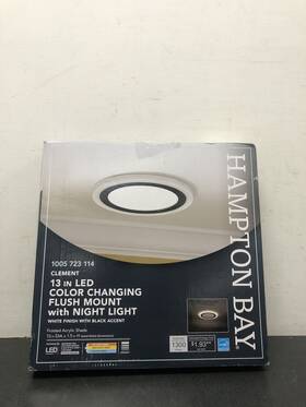 3cct Hampton Bay Fp13/3cct/nl/hd Clement Round Flat Panel 13 Inch Black Integrated Led Flush Mount Wit
