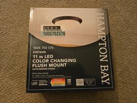Hb1022c-5cct-34 Hampton Bay Stetson 1-light Integrated Led Ceiling Flush Mount Satin Bronze 11 Inch