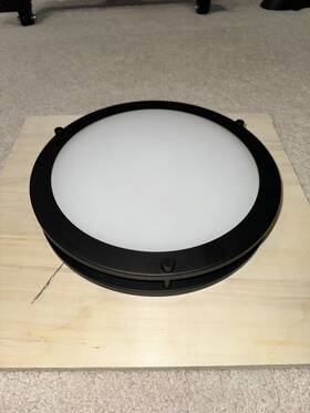 Hb1023c-43 Hampton Bay Flaxmere 11.8 Inch Matte Black Led Flush Mount Ceiling Light