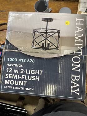 Hb2590-34 Hampton Bay Hastings 12 Inch 2-light Satin Bronze Ceiling Semi-flush Mount Light