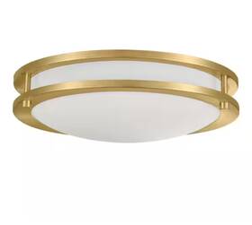 Hb3687-338 Hampton Bay Flaxmere 14 Inch Brushed Gold Dimmable Led Flush Mount Ceiling Light