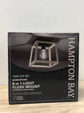 Hd-1901-i Hampton Bay Burkepoint 8.25 Inch 1-light Woodgrain Flush Mount