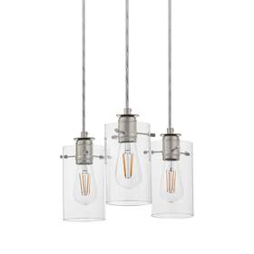 Hd4969c1 Hampton Bay Regan Brushed Nickel Pendant Light With Clear Glass Shades