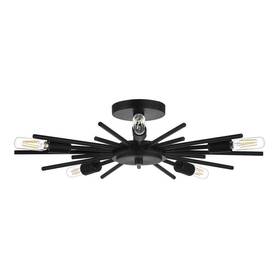 Hd7784a1 Hampton Bay Brookings 21.63 Inch 5-light Matte Black Semi-flush Mount