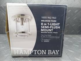 Hm20200716-1 Hampton Bay Melrose Park 8 Inch 1-light Brushed Nickel Flush Mount Bent