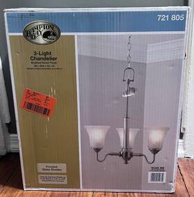 Hon8113a Hampton Bay Creekford 3-light Brushed Nickel Chandelier With Frosted Glass Shade