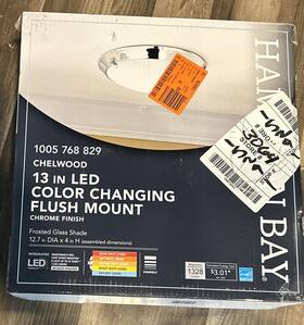 Iyg8011l-4 Hampton Bay Iyg8011l-4/cr Chelwood 13 Inch Chrome Selectable Led Flush Mount No Globe Works
