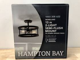 Jqi9282a Hampton Bay Moreland 13 Inch 2-light Oil-rubbed Bronze Semi-flush Mount