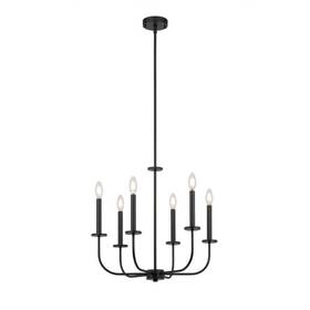 Ksh9106ax-01 Hampton Bay Ksh9106ax-01/mb Tilden 6-light Matte Black Chandelier