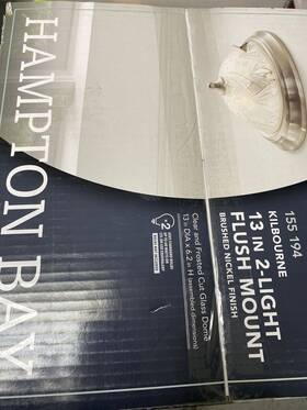 Rs190301 Hampton Bay Kilbourne 13 Inch 2-light Satin Nickel Flush Mount