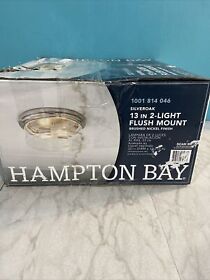 23980 Hampton Bay Silveroak 13 In. 2-light Brushed Nickel Flush Mount 1001 814 046