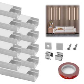 Ham-1010wplmc-010 Hamrvl 10-pack 3.3ft/1m 10 10mm Led Aluminum Channel System For Wood Slat Wall Panel