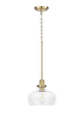 Mp0002-10-agn Hanaloa Large Mid Century Modern Pendant Light Clear Bubble Glass And Aged Brass