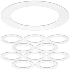 Harrrrd 711181770742 10 Pack Gloss White Goof Trim Ring For Recessed Can Lighting Down Light Outer D