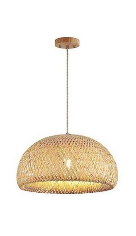H3602-1a Hchunqjor Bamboo Large Pendant Light Fixture 17.8 Inch One-light Adjustable Rustic Basket