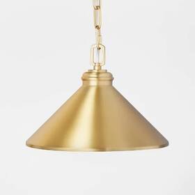 88503383 Hearth & Hand With Magnolia 12 Inch Metal Adjustable Pendant Ceiling Light Brass Finish And