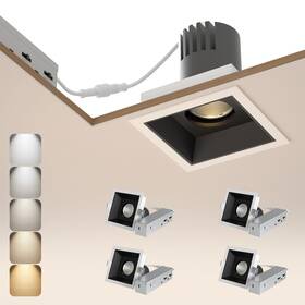 Sc-sdp18-4p Hengsense 4 Pack Led Square Recessed Lighting 12w Adjustable Downlight Aluminum Reces