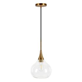 Henn&hart 810325038066 Ida 9.5 Inch Wide Pendant With Glass Shade In Brass/clear
