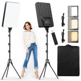 Rl-24 Heorryn 2-pack 24ftft Led Video Light Kit 2800-7500k Dimmable Photography Ligh