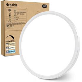 Cl02a Hepside -1 12inch Flush Mount Light Fixture White 28watt Dimmable And 3000k-4500k-6000k