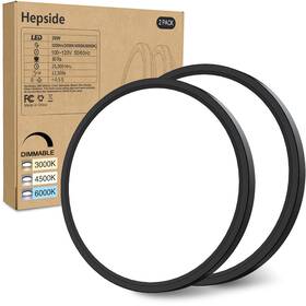 Cl02a-2-bk Hepside 2pack Flush Mount Led Ceiling Light Fixture Black 12inch 28watt Dimmable And