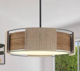 Cxp003bl-4a Hfyoxk Siljoy 19.7-inch 4-light Rattan Yellow Bohemin Chandelier For Foyer Dining Room