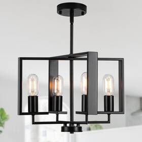Ly006 Hfyoxk Modern Chandeliers For Dining Room Black Farmhouse Chandelier 4 Lights Indu