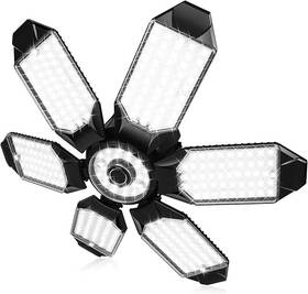 Ac85-265v Hinersound 705354013637 Deformable Led Garage 200w Blk 6000k Lights Ceiling Motion
