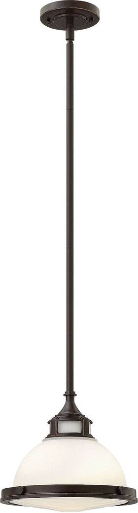 3127kz Hinkley Amelia Collection Transitional One Light Pendant White/buckeye Bronze